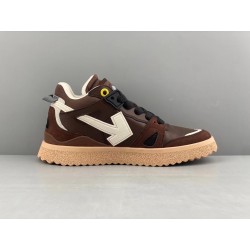 GT Off White Midtop Sponge Sneakers Brown