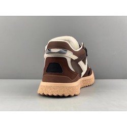 GT Off White Midtop Sponge Sneakers Brown