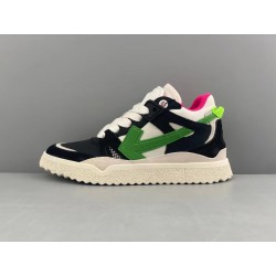 GT Off White Midtop Sponge Sneakers Black White Green