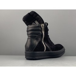 GT Rick Owens Geobasket Triple Black Suede Leather RU20F3894 LPO 999