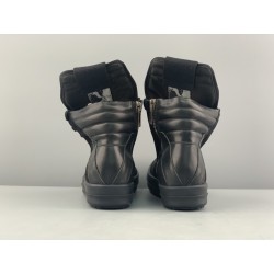 GT Rick Owens Geobasket Triple Black Suede Leather RU20F3894 LPO 999