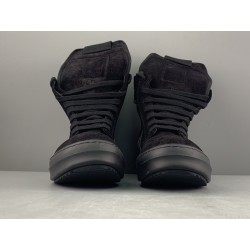 GT Rick Owens Geobasket Triple Black Suede Leather RU20F3894 LPO 999