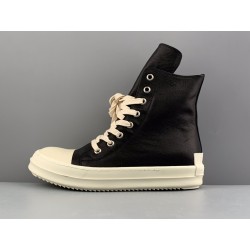 GT Rick Owens Leather High Top Black Cream RU01B1890