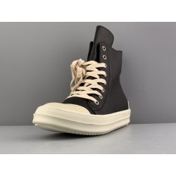 GT Rick Owens Leather High Top Black Cream RU01B1890