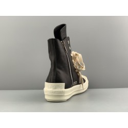 GT Rick Owens Leather High Top Black Cream RU01B1890