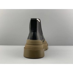 GT Bottega Veneta Tire Ankle Chelsea Boot Black Cognac