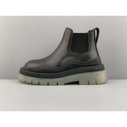 GT Bottega Veneta Tire Ankle Chelsea Boot Black Transparent 630297VBS501445