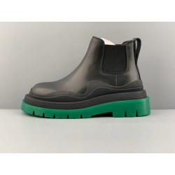 GT Bottega Veneta Tire Ankle Chelsea Boot Black Green 630297VBS501477