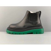 GT Bottega Veneta Tire Ankle Chelsea Boot Black Green 630297VBS501477