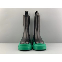 GT Bottega Veneta Tire Chelsea Boot Black Acid Turquoise 630284VBS501489