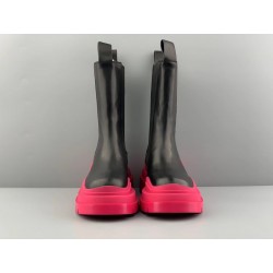 GT Bottega Veneta Tire Chelsea Boot Black Hollyhock Pink 630297VBS501491