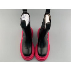 GT Bottega Veneta Tire Chelsea Boot Black Hollyhock Pink 630297VBS501491