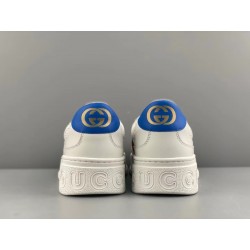 GT Gucci GG Sneaker White Leather Blue 670415 UPG10 9060