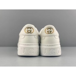 GT Gucci GG Sneaker White GG Embossed Leather ‎669582 1XL10 9014