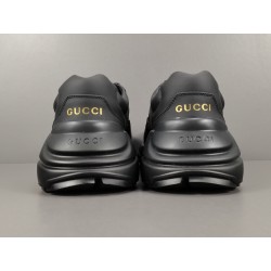 GT Gucci Rhyton Sneaker Black Leather