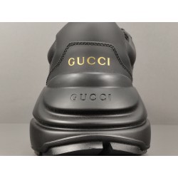 GT Gucci Rhyton Sneaker Black Leather