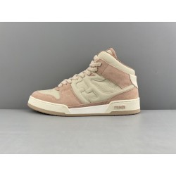 GT Fendi Match Beige Pink Leather High-Tops