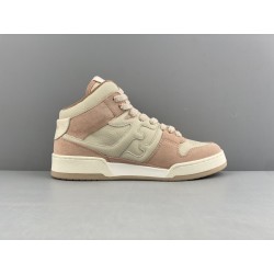 GT Fendi Match Beige Pink Leather High-Tops