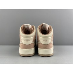 GT Fendi Match Beige Pink Leather High-Tops