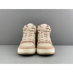 GT Fendi Match Beige Pink Leather High-Tops