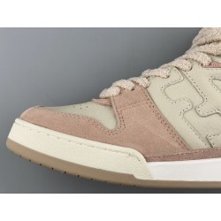 GT Fendi Match Beige Pink Leather High-Tops