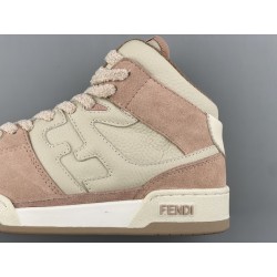 GT Fendi Match Beige Pink Leather High-Tops