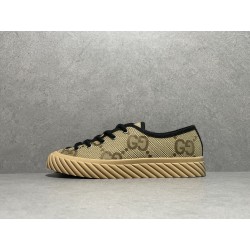 GT Gucci GG Low Camel Ebony Canvas Sneaker ‎ 703031 UKOH0 2590