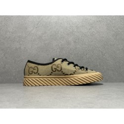 GT Gucci GG Low Camel Ebony Canvas Sneaker ‎ 703031 UKOH0 2590