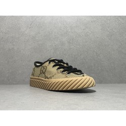 GT Gucci GG Low Camel Ebony Canvas Sneaker ‎ 703031 UKOH0 2590