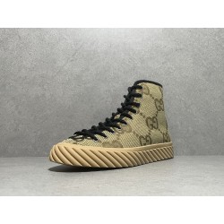 GT Gucci High Maxi GG Sneaker Camel and Ebony Canvas ‎ 703034 UKOH0 2590