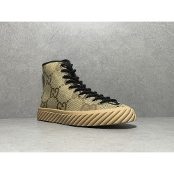 GT Gucci High Maxi GG Sneaker Camel and Ebony Canvas ‎ 703034 UKOH0 2590