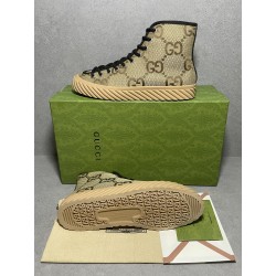 GT Gucci High Maxi GG Sneaker Camel and Ebony Canvas ‎ 703034 UKOH0 2590