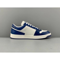 GT Prada Downtown Leather Sneakers White Cobalt Blue 2EE364_3LKG_F098Z