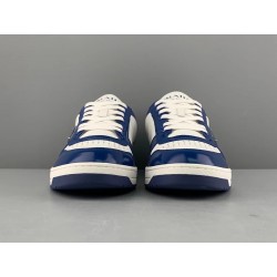 GT Prada Downtown Leather Sneakers White Cobalt Blue 2EE364_3LKG_F098Z