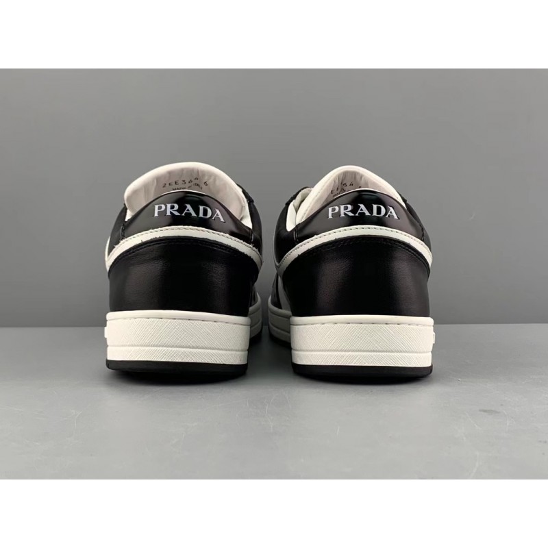 GT Prada Downtown Leather Sneakers White Black 2EE364_3LKG_F0964