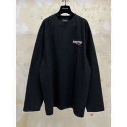 GT Balenciaga POLITICAL CAMPAIGN LONG SLEEVE TEE  T-SHIRT OVERSIZED IN BLACK