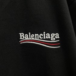 GT Balenciaga POLITICAL CAMPAIGN LONG SLEEVE TEE  T-SHIRT OVERSIZED IN BLACK 681046TKVJ11070