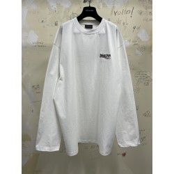 GT Balenciaga POLITICAL CAMPAIGN LONG SLEEVE TEE  T-SHIRT OVERSIZED IN WHITE