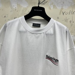 GT Balenciaga POLITICAL CAMPAIGN LONG SLEEVE TEE  T-SHIRT OVERSIZED IN WHITE