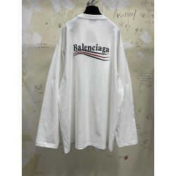 GT Balenciaga POLITICAL CAMPAIGN LONG SLEEVE TEE  T-SHIRT OVERSIZED IN WHITE