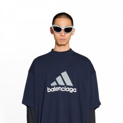 GT Balenciaga ADIDAS TEE T-SHIRT OVERSIZED IN Navy 731769TNVA64356