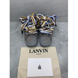 GT Lanvin Curb Sneaker Grey Grey FMSKRK11DRALH22