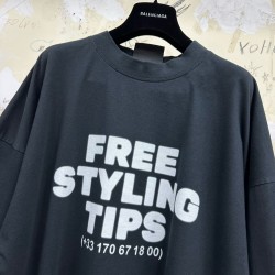 GT Balenciaga Styling Hotline T-Shirt Tee Black