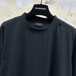 GT Balenciaga Back Collar Logo Embroidered Long Sleeve T-Shirt