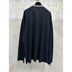 GT Balenciaga Back Collar Logo Embroidered Long Sleeve T-Shirt