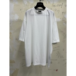 GT Balenciaga Back Collar Logo Embroidered Tee T-Shirt White GT Balenciaga Back Collar Logo Embroidered Tee T-Shirt White