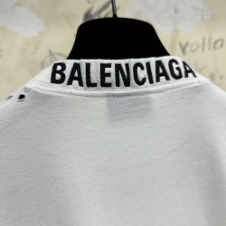 GT Balenciaga Back Collar Logo Embroidered Tee T-Shirt White GT Balenciaga Back Collar Logo Embroidered Tee T-Shirt White