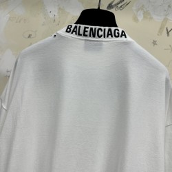 GT Balenciaga Back Collar Logo Embroidered Tee T-Shirt White GT Balenciaga Back Collar Logo Embroidered Tee T-Shirt White