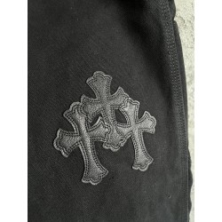 GT Chrome Heart Black Double Knee Pants With 20 Cross Patch