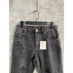 GT Chrome Heart Black Denim With 19 Cross Patch